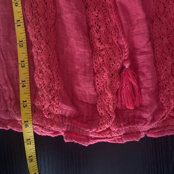 American Eagle Red Off Shoulder Boho Peasant Top – S/P - Picture 9 of 9